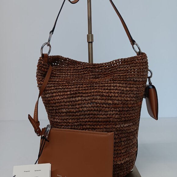 Proenza Schouler White Label Raffia Spring Bucket Bag - Honey - Picture 3 of 16